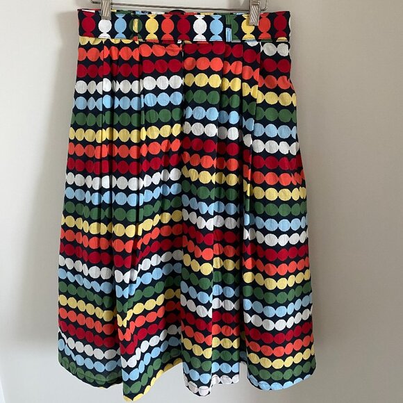 PLEADED SUMMER SKIRT AUSTRALIA FULLY LINED COTTON SIDE POCKETS LIKE NEW - Picture 2 of 4